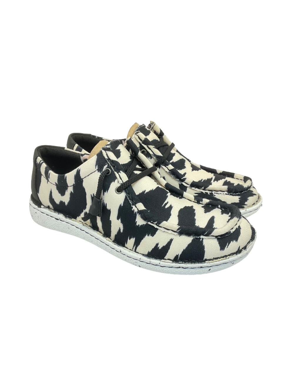 Justin Women’s Hazer Mocc Toe Textile Slip-On Shoes JL172 Black/White Size 11M
